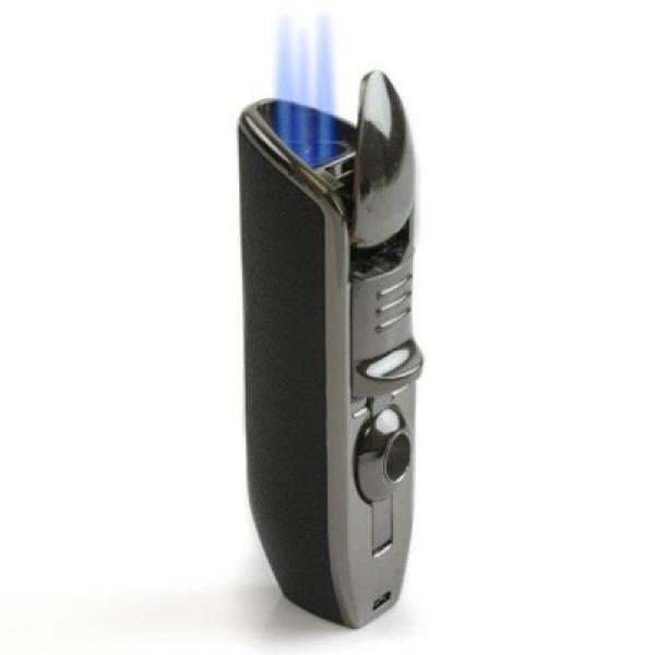 Triple jet flame Cigar Lighter with bullet cutter
