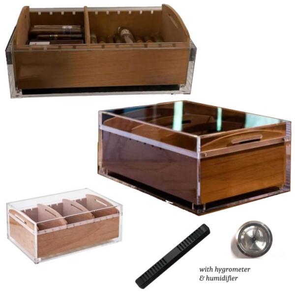 Clear Acrylic Cigar Humidor-Tray 30ct