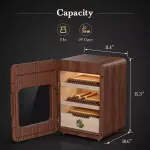 21L Electric Cigar Humidor 200 Counts Spanish Cedar Wood Inner Shelves
