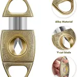 Scotte V-Cut Cigar Cutter Guil lotine Precision Cigar Draw Enhancer Tool Needle